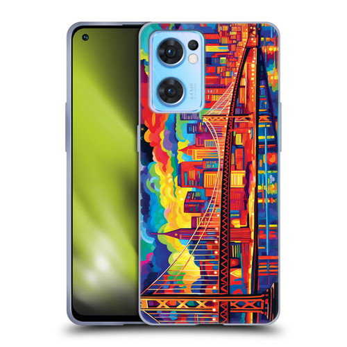 Michael David Ward Psychedelic Art Midnight In San Francisco Soft Gel Case for OPPO Reno7 5G / Find X5 Lite