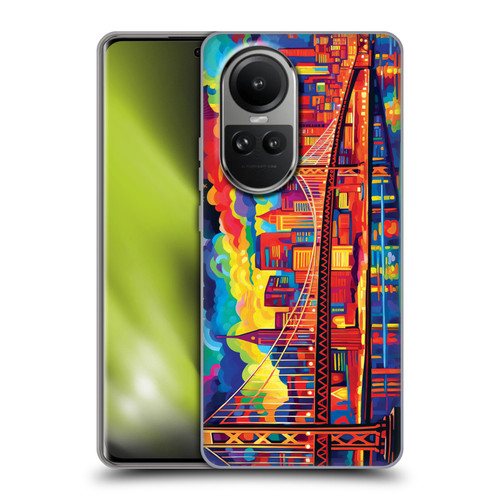 Michael David Ward Psychedelic Art Midnight In San Francisco Soft Gel Case for OPPO Reno10 5G / Reno10 Pro 5G