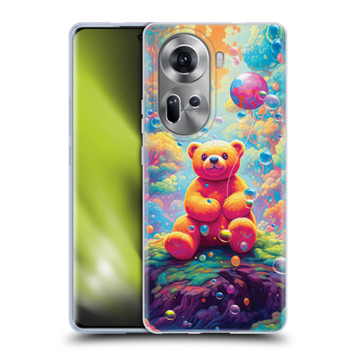 Michael David Ward Psychedelic Art Teddy Bear In Wonderland Soft Gel Case for OPPO Reno11