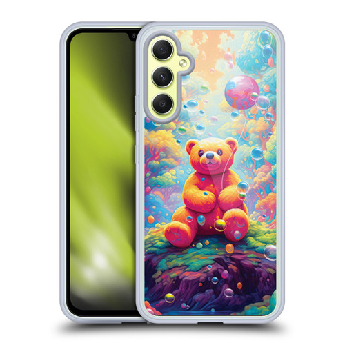 Michael David Ward Psychedelic Art Teddy Bear In Wonderland Soft Gel Case for Samsung Galaxy A34 5G