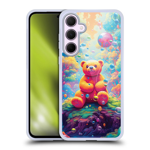 Michael David Ward Psychedelic Art Teddy Bear In Wonderland Soft Gel Case for Samsung Galaxy A35 5G