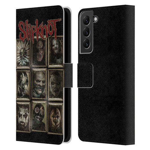Slipknot Key Art Covered Faces Leather Book Wallet Case Cover For Samsung Galaxy S22+ 5G