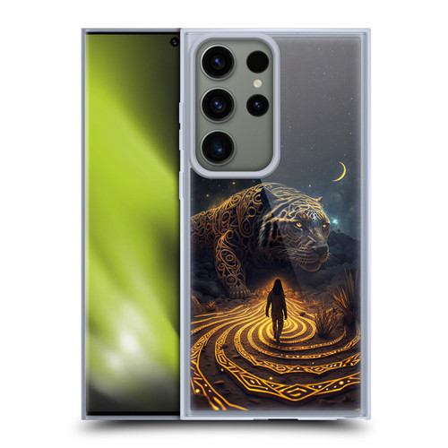Shambhala Light Visionary Art Ethereal Graphics Big Cat Glow Soft Gel Case for Samsung Galaxy S23 Ultra 5G