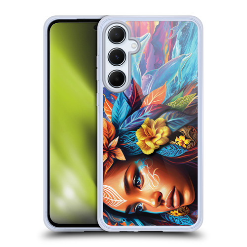 Michael David Ward Psychedelic Art Ocean Spirit Soft Gel Case for Samsung Galaxy A55 5G