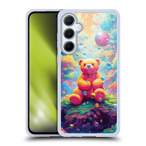 Michael David Ward Psychedelic Art Teddy Bear In Wonderland Soft Gel Case for Samsung Galaxy A55 5G