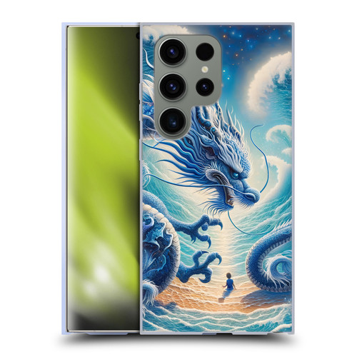Shambhala Light Visionary Art Ethereal Graphics Blue Dragon Wave Soft Gel Case for Samsung Galaxy S24 Ultra 5G