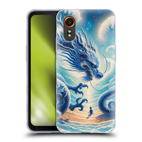 Shambhala Light Visionary Art Ethereal Graphics Blue Dragon Wave Soft Gel Case for Samsung Galaxy Xcover7 5G