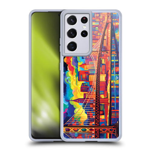 Michael David Ward Psychedelic Art Midnight In San Francisco Soft Gel Case for Samsung Galaxy S21 Ultra 5G