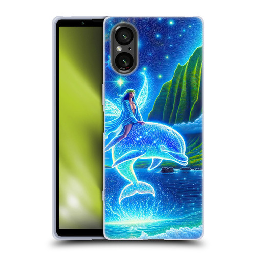Shambhala Light Visionary Art Ethereal Graphics Dolphins In Dreams Soft Gel Case for Sony Xperia 5 V 5G