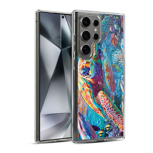 Michael David Ward Psychedelic Art Turtle Magic Soft Gel Case for Samsung Galaxy S24 Ultra 5G & MagSafe