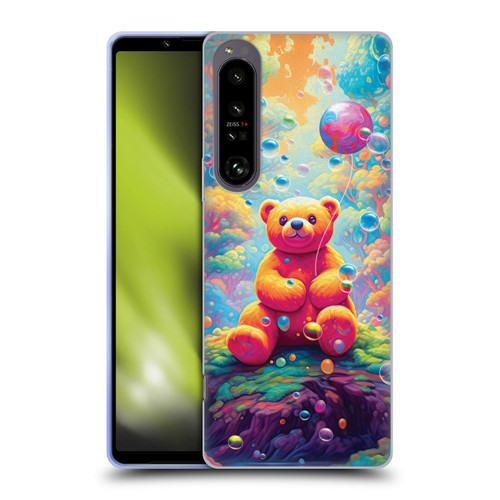Michael David Ward Psychedelic Art Teddy Bear In Wonderland Soft Gel Case for Sony Xperia 1 IV