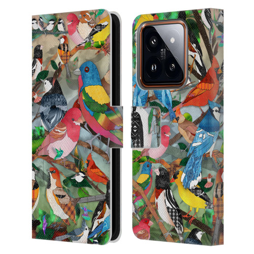 Suzan Lind Birds Medley 2 Leather Book Wallet Case Cover For Xiaomi 14
