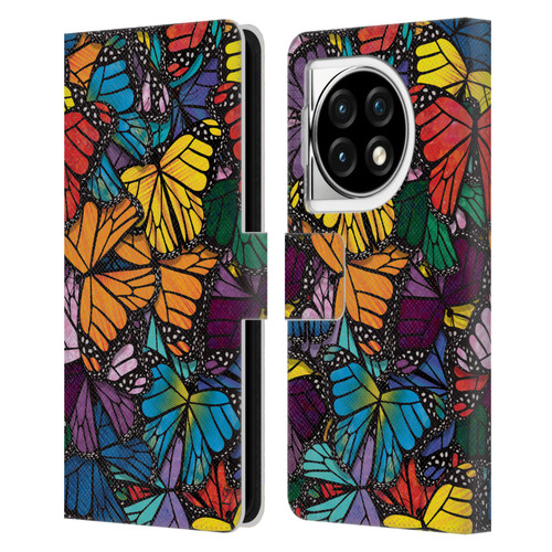 Suzan Lind Butterflies Monarch Leather Book Wallet Case Cover For OPPO OnePlus Ace 3 5G