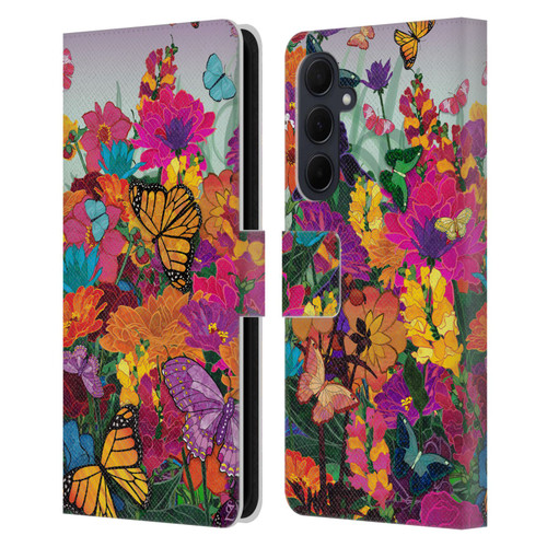 Suzan Lind Butterflies Garden Leather Book Wallet Case Cover For Samsung Galaxy A35 5G