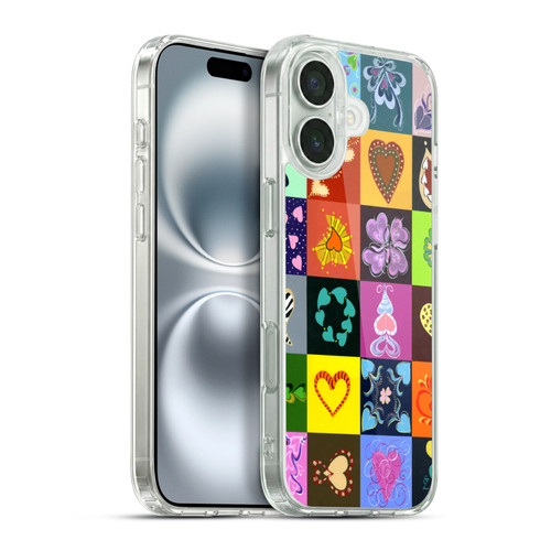 Suzan Lind Colours & Patterns Heart Quilt Soft Gel Case for Apple iPhone 16 Plus & MagSafe