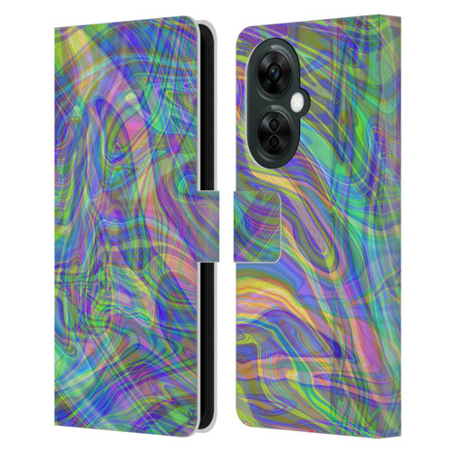 Suzan Lind Colours & Patterns Iridescent Abstract Leather Book Wallet Case Cover For OnePlus Nord CE 3 Lite 5G