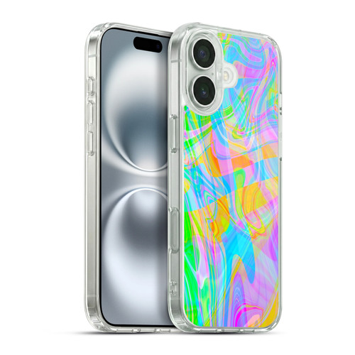 Suzan Lind Marble Abstract Rainbow Soft Gel Case for Apple iPhone 16 Plus & MagSafe