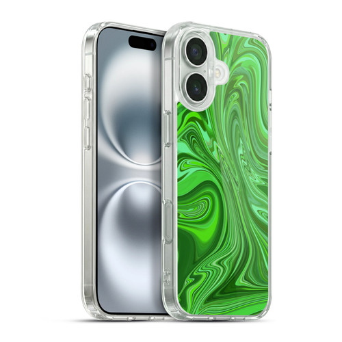 Suzan Lind Marble Emerald Green Soft Gel Case for Apple iPhone 16 Plus & MagSafe