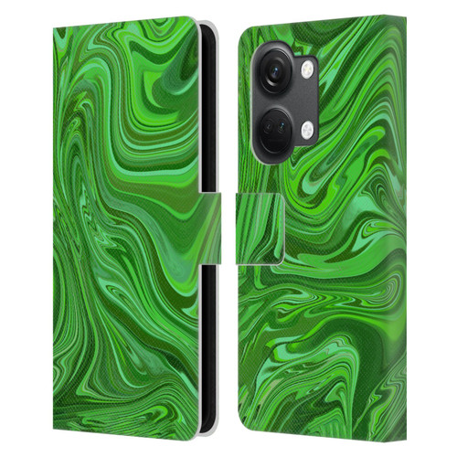 Suzan Lind Marble Emerald Green Leather Book Wallet Case Cover For OnePlus Nord 3 5G