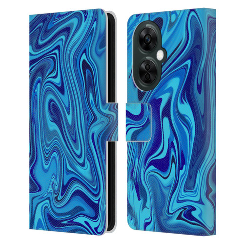 Suzan Lind Marble Blue Leather Book Wallet Case Cover For OnePlus Nord CE 3 Lite 5G