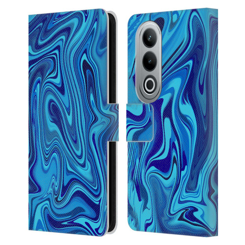 Suzan Lind Marble Blue Leather Book Wallet Case Cover For OPPO OnePlus Ace 3V 5G