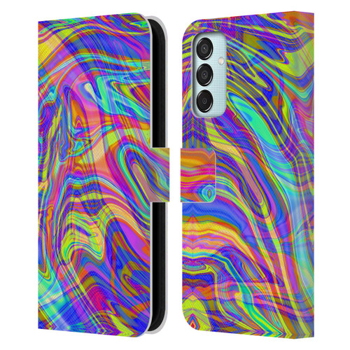 Suzan Lind Marble Illusion Rainbow Leather Book Wallet Case Cover For Samsung Galaxy M15/F15 5G