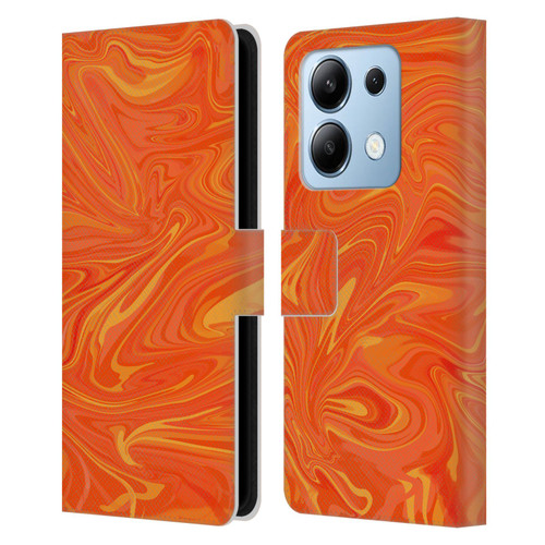 Suzan Lind Marble 2 Honey Orange Leather Book Wallet Case Cover For Xiaomi Redmi Note 13/13 Pro 5G