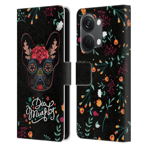 Klaudia Senator French Bulldog Day Of The Dead Leather Book Wallet Case Cover For OnePlus Nord 3 5G
