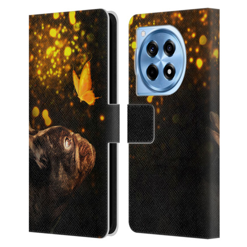 Klaudia Senator French Bulldog Butterfly Leather Book Wallet Case Cover For OnePlus 12R