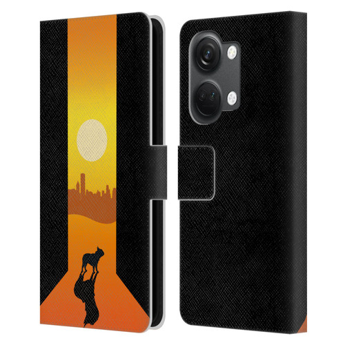 Klaudia Senator French Bulldog 2 Shadow At Sunset Leather Book Wallet Case Cover For OnePlus Nord 3 5G
