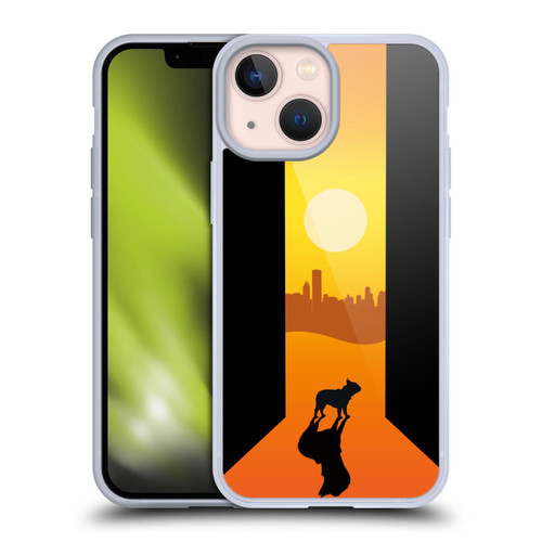 Klaudia Senator French Bulldog 2 Shadow At Sunset Soft Gel Case for Apple iPhone 13 Mini