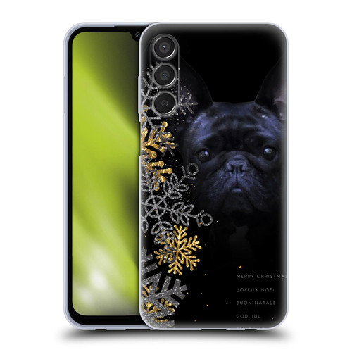 Klaudia Senator French Bulldog 2 Snow Flakes Soft Gel Case for Samsung Galaxy M15/F15 5G