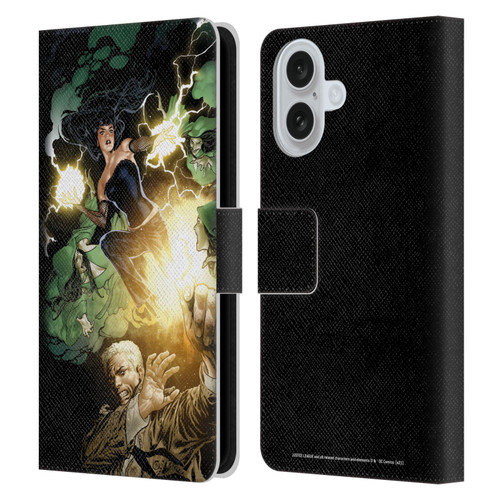 Justice League DC Comics Dark Comic Art Constantine and Zatanna Leather Book Wallet Case Cover For Apple iPhone 16