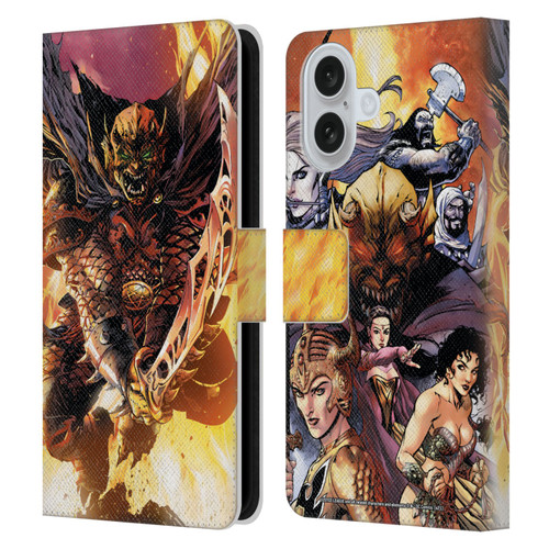 Justice League DC Comics Dark Comic Art Etrigan Demon Knights Leather Book Wallet Case Cover For Apple iPhone 16