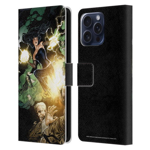 Justice League DC Comics Dark Comic Art Constantine and Zatanna Leather Book Wallet Case Cover For Apple iPhone 16 Pro Max