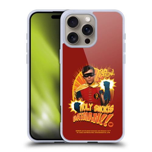 Batman TV Series Character Art Robin Holy Smokes Soft Gel Case for Apple iPhone 16 Pro Max