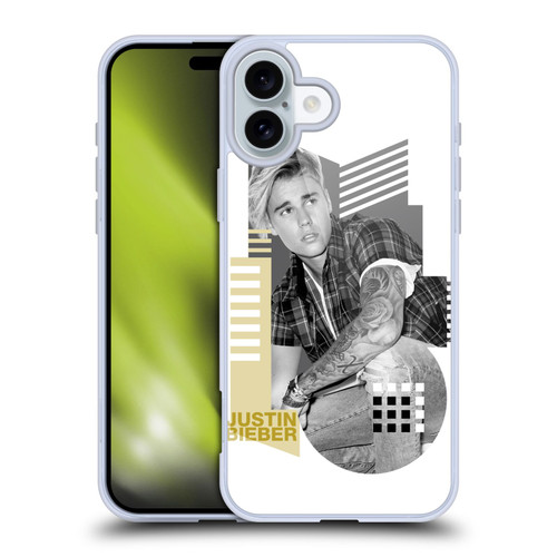 Justin Bieber Purpose B&w Calendar Geometric Collage Soft Gel Case for Apple iPhone 16 Plus