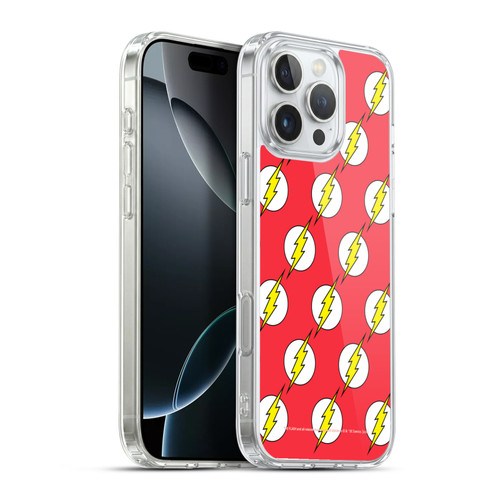 The Flash DC Comics Logo Pattern Soft Gel Case for Apple iPhone 16 Pro Max & MagSafe