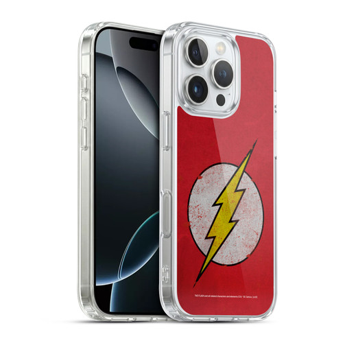 The Flash DC Comics Logo Distressed Look Soft Gel Case for Apple iPhone 16 Pro & MagSafe