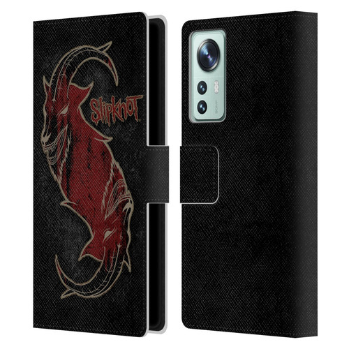 Slipknot Key Art Red Goat Leather Book Wallet Case Cover For Xiaomi 12