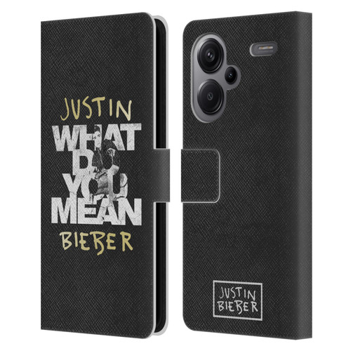Justin Bieber Purpose B&w What Do You Mean Typography Leather Book Wallet Case Cover For Xiaomi Redmi Note 13 Pro Plus 5G
