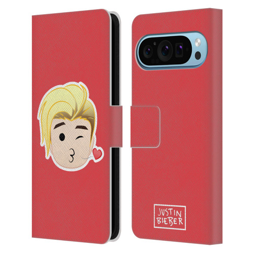 Justin Bieber Justmojis Kiss Leather Book Wallet Case Cover For Google Pixel 9 / Pixel 9 Pro