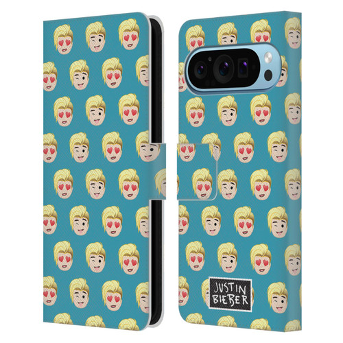 Justin Bieber Justmojis Patterns Leather Book Wallet Case Cover For Google Pixel 9 / Pixel 9 Pro
