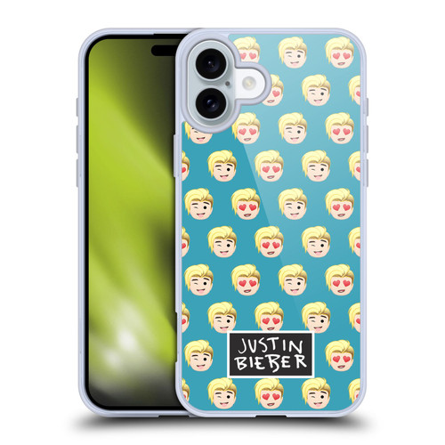 Justin Bieber Justmojis Patterns Soft Gel Case for Apple iPhone 16 Plus