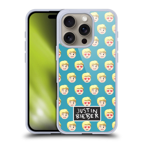 Justin Bieber Justmojis Patterns Soft Gel Case for Apple iPhone 16 Pro