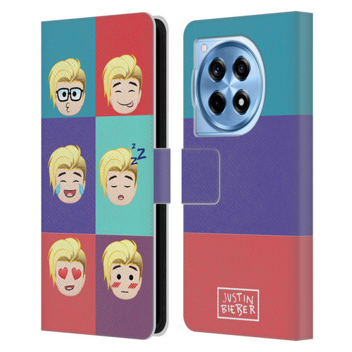 Justin Bieber Justmojis Cute Faces Leather Book Wallet Case Cover For OnePlus 12R