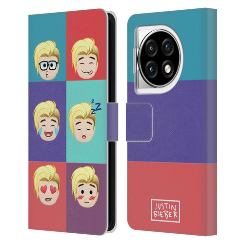 Justin Bieber Justmojis Cute Faces Leather Book Wallet Case Cover For OPPO OnePlus Ace 3 5G