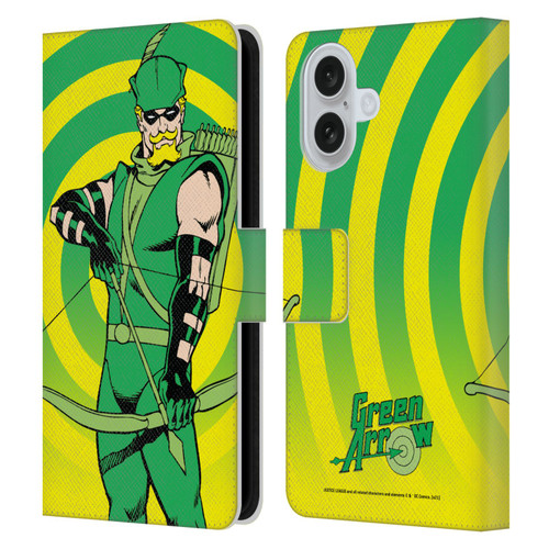 Justice League DC Comics Green Arrow Comic Art Classic Leather Book Wallet Case Cover For Apple iPhone 16