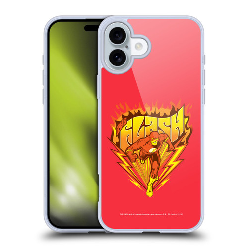 The Flash DC Comics Vintage Fastest Man Soft Gel Case for Apple iPhone 16 Plus