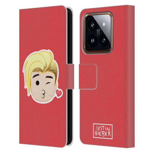 Justin Bieber Justmojis Kiss Leather Book Wallet Case Cover For Xiaomi 14